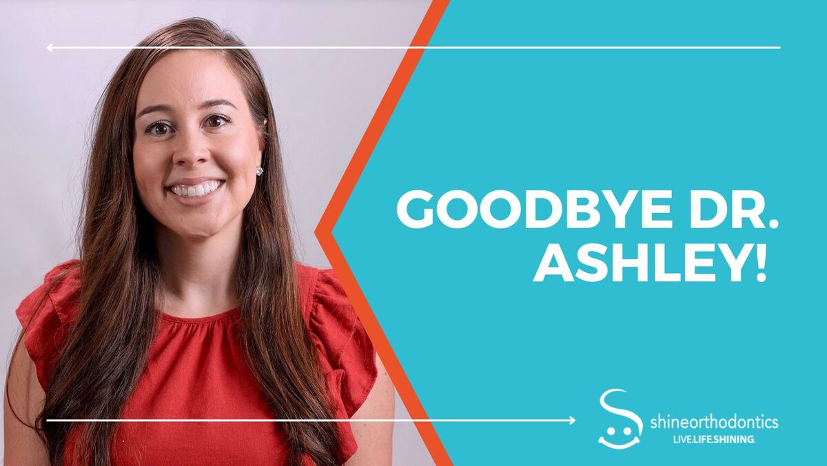 A woman smiling with text "Goodbye Dr. Ashley!"
